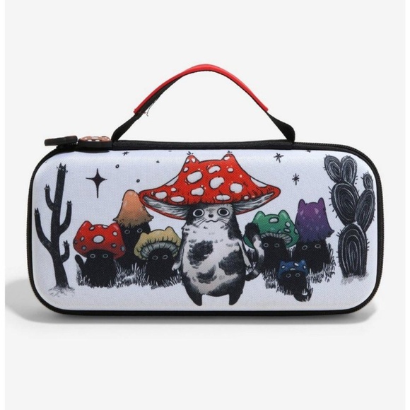 Rainbow Mushroom Cat Nintendo Switch Carrying Case By Guild Of Calamity
